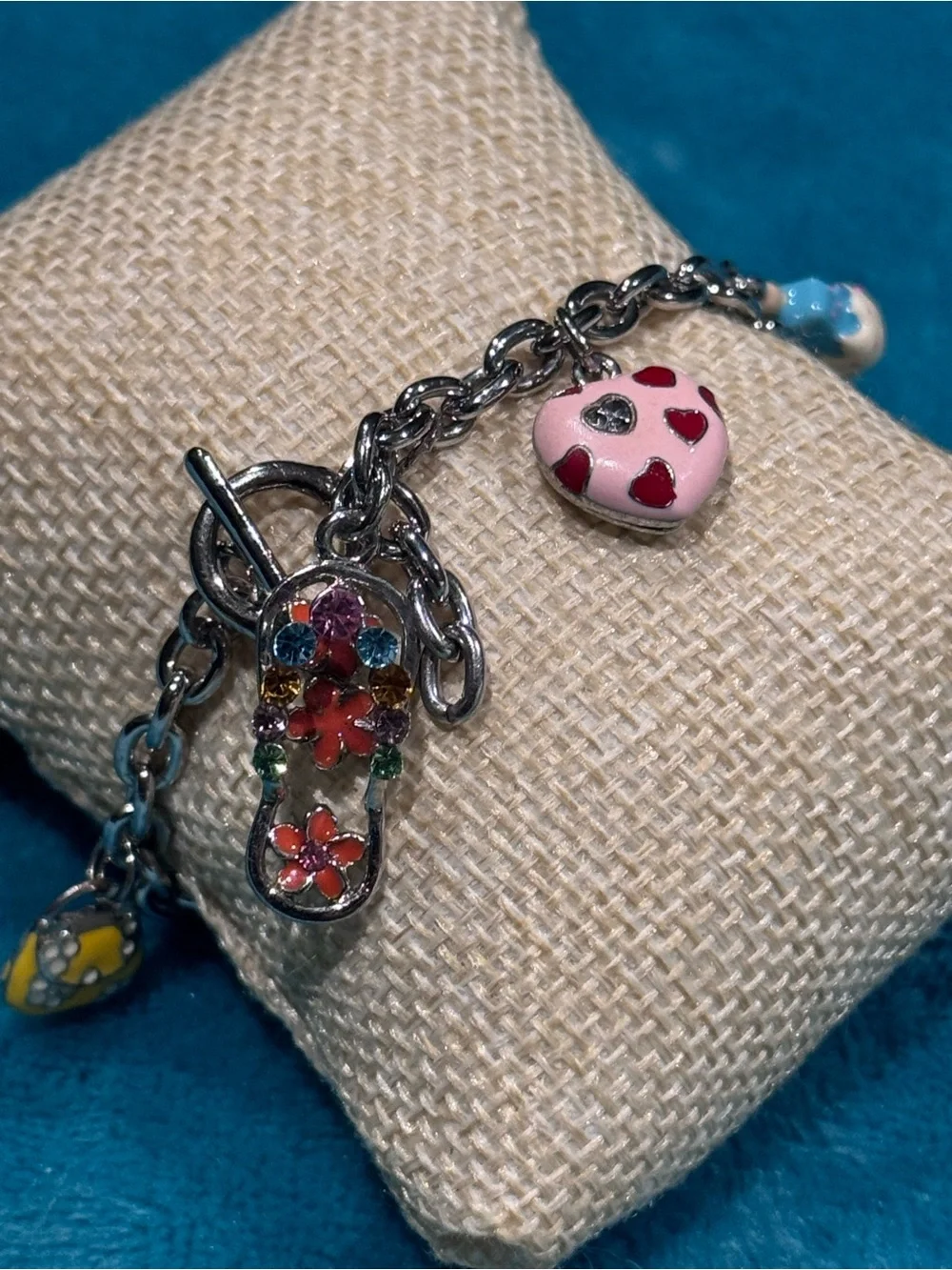 Silver Enameled Charm Bracelet